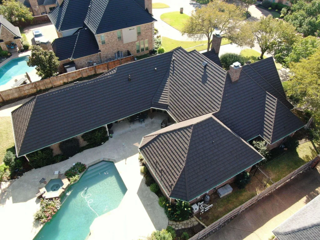 Finished stone-coated metal roof installed